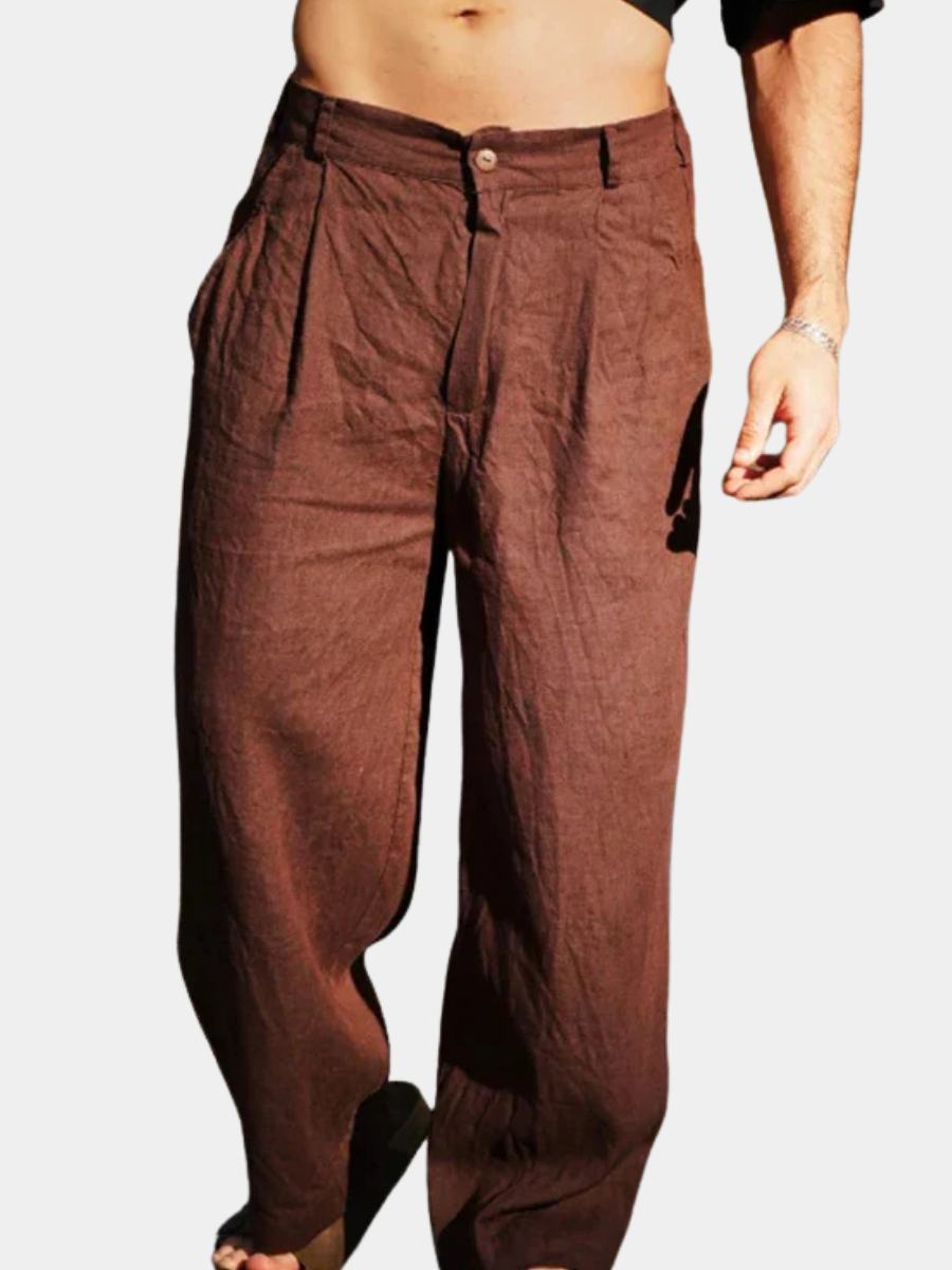Matteo™ | Leinenhose mit weitem Bein