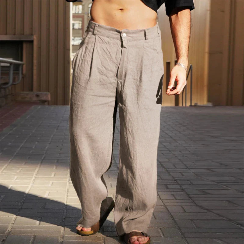 Matteo™ | Leinenhose mit weitem Bein