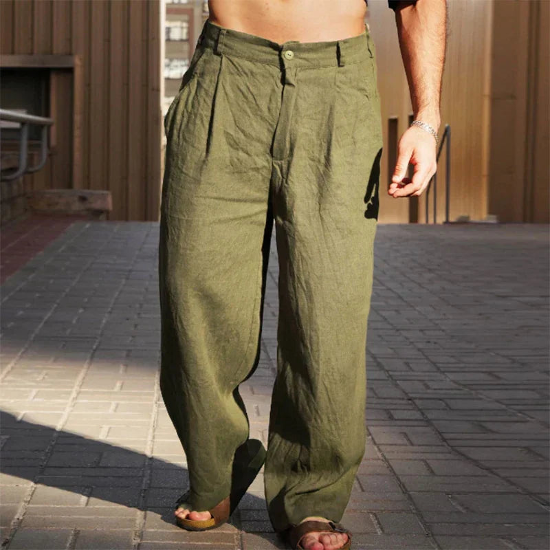 Matteo™ | Leinenhose mit weitem Bein
