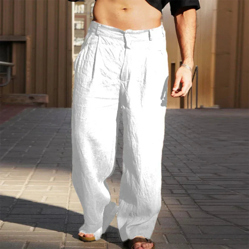 Matteo™ | Leinenhose mit weitem Bein